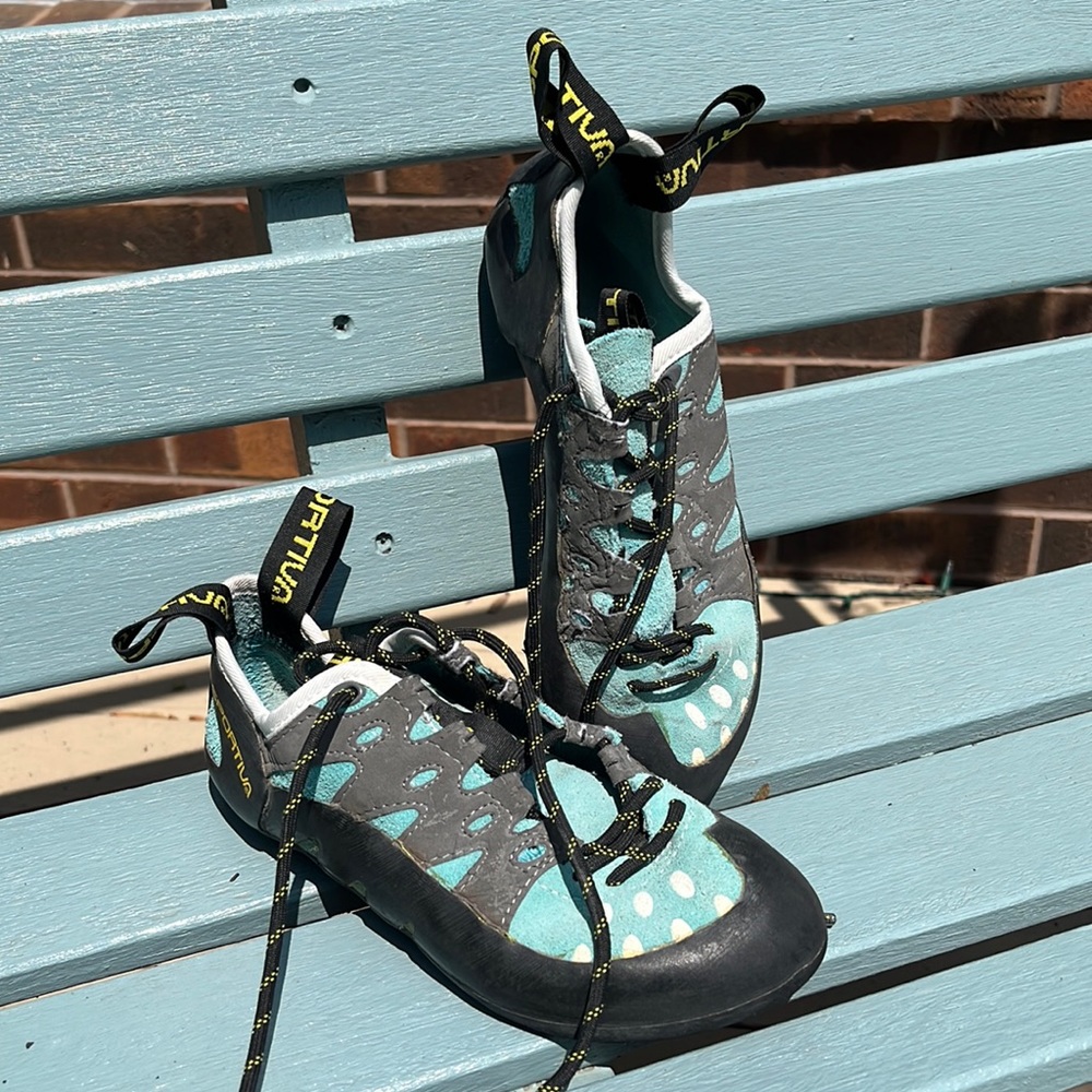La Sportiva climbing shoes.